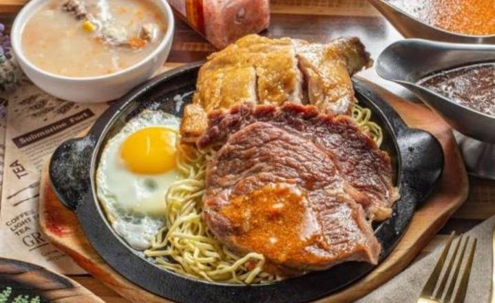 Grilled Chicken Steak & Beef Steak 鴛鴦扒（雞&牛）
